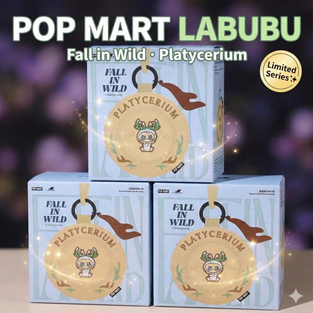 Pop Mart The Monsters Labubu Fall in Wild Series Bucket Hat Mini Bag (2 boxes)